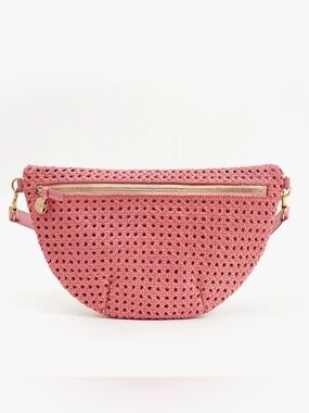 Clare V Grande Fanny Pink Woven Leather Bag - NWOT